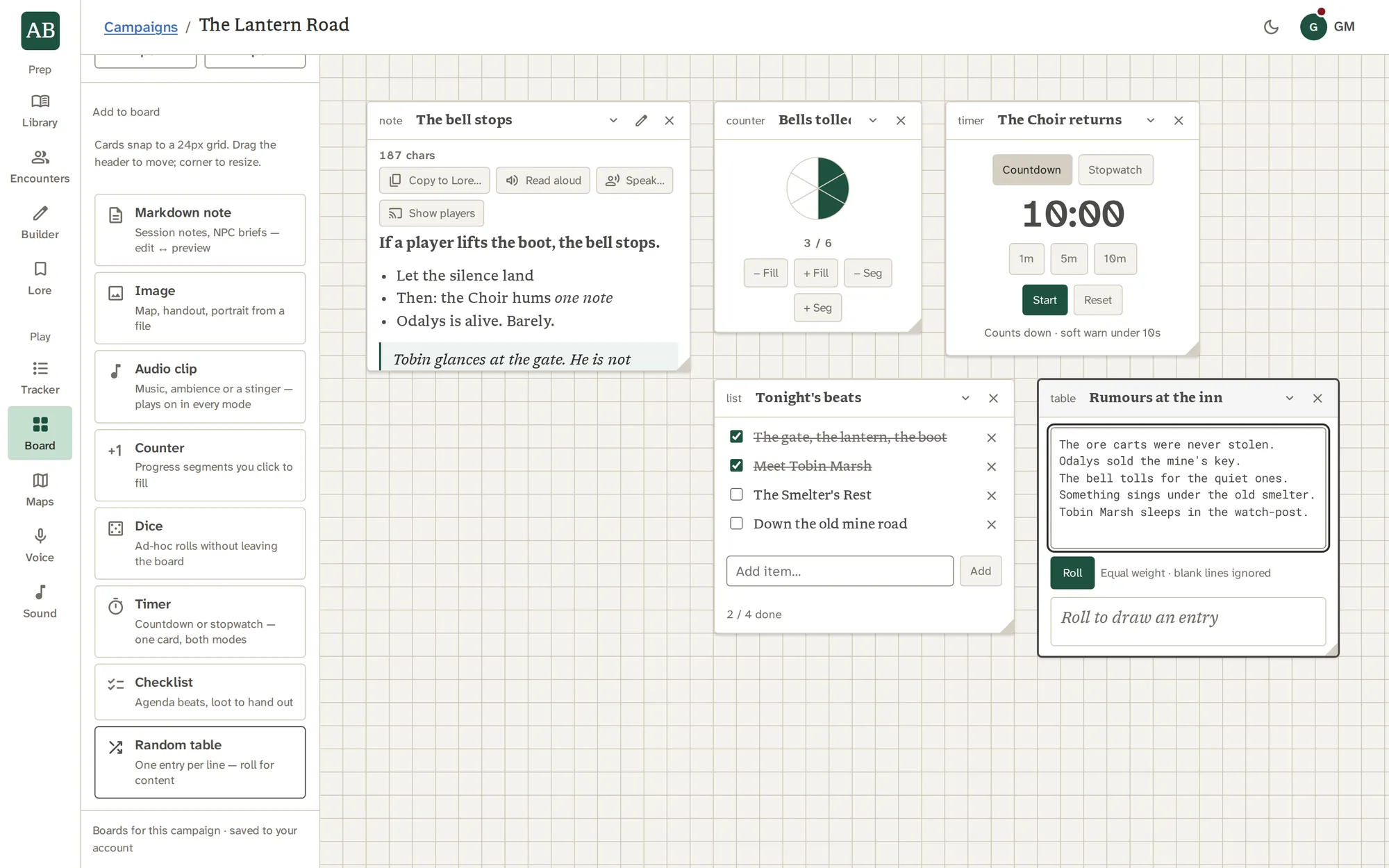 Board, a screenshot